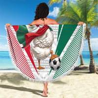 Personalized Mexico Soccer Duck Beach Blanket Mexican Flag Cape Soccer Ball
