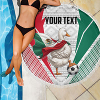 Personalized Mexico Soccer Duck Beach Blanket Mexican Flag Cape Soccer Ball