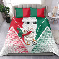 Personalized Mexico Soccer Duck Bedding Set Mexican Flag Cape Soccer Ball