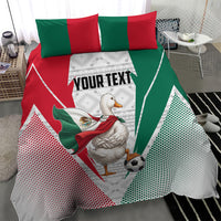 Personalized Mexico Soccer Duck Bedding Set Mexican Flag Cape Soccer Ball