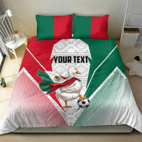 Personalized Mexico Soccer Duck Bedding Set Mexican Flag Cape Soccer Ball