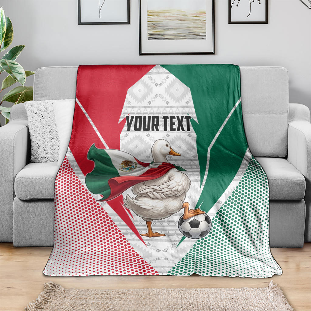 Personalized Mexico Soccer Duck Blanket Mexican Flag Cape Soccer Ball