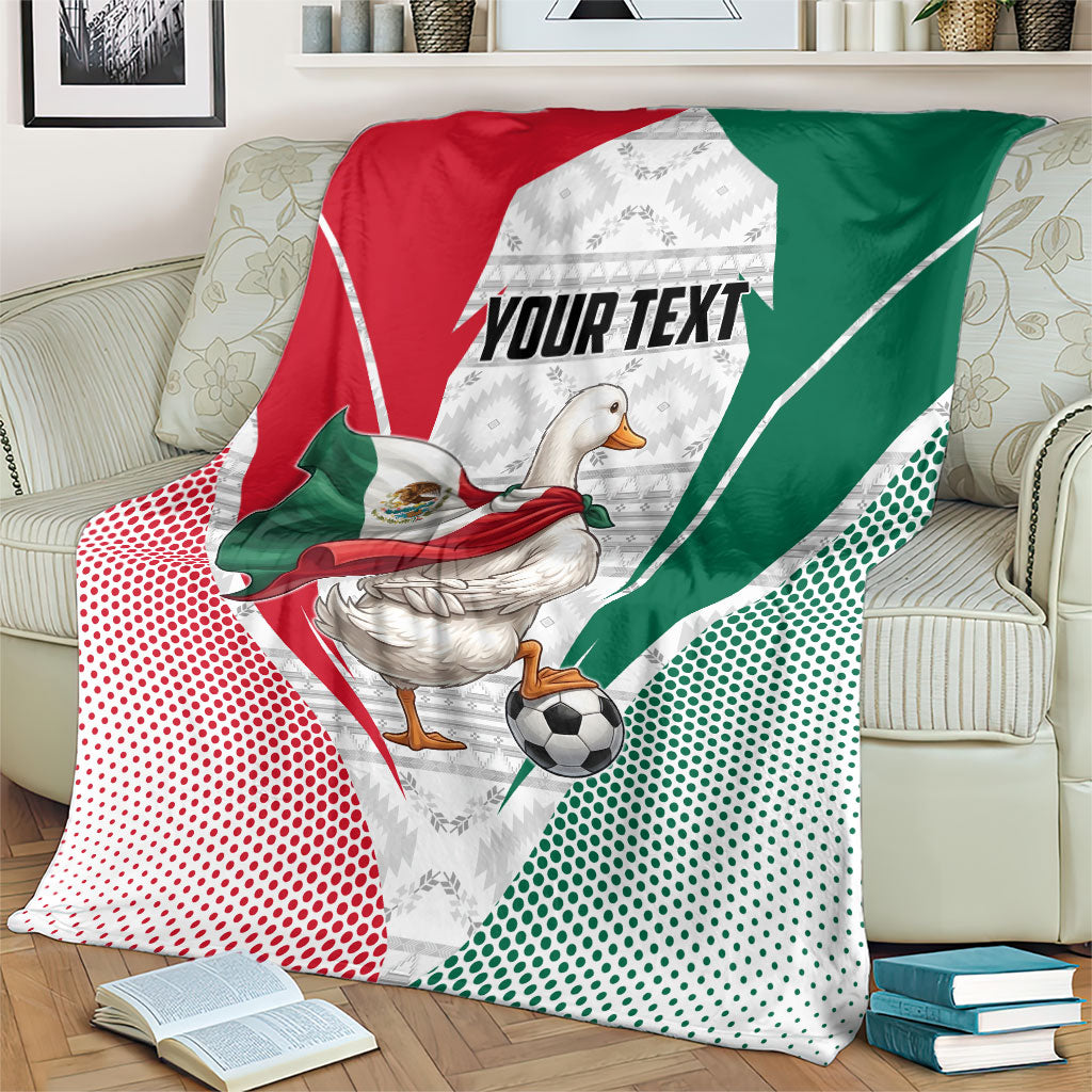 Personalized Mexico Soccer Duck Blanket Mexican Flag Cape Soccer Ball