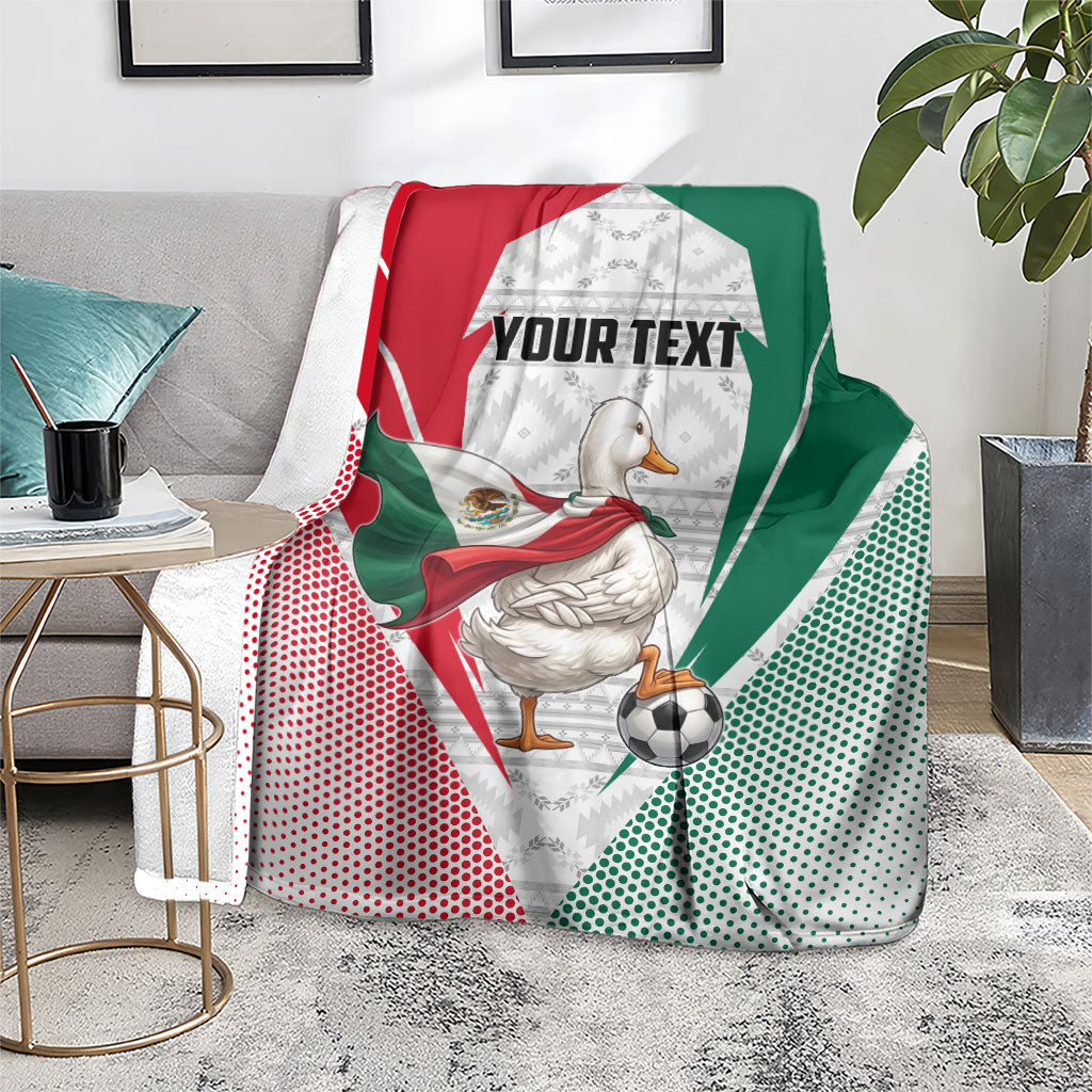 Personalized Mexico Soccer Duck Blanket Mexican Flag Cape Soccer Ball