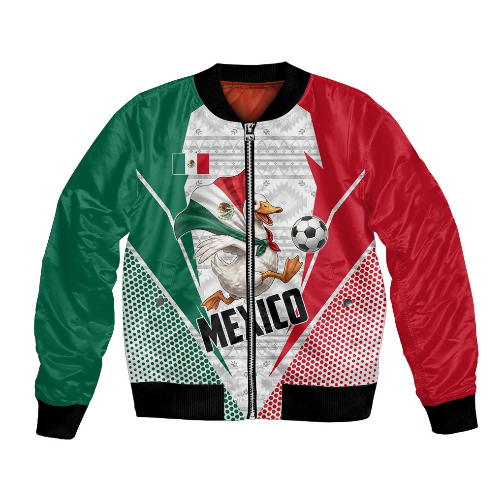 Personalized Mexico Soccer Duck Bomber Jacket Mexican Flag Cape Soccer Ball