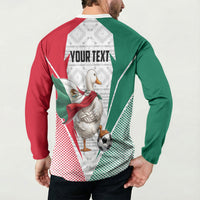 Personalized Mexico Soccer Duck Button Sweatshirt Mexican Flag Cape Soccer Ball