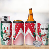 Personalized Mexico Soccer Duck 4 in 1 Can Cooler Tumbler Mexican Flag Cape Soccer Ball