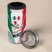 Personalized Mexico Soccer Duck 4 in 1 Can Cooler Tumbler Mexican Flag Cape Soccer Ball