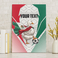 Personalized Mexico Soccer Duck Canvas Wall Art Mexican Flag Cape Soccer Ball