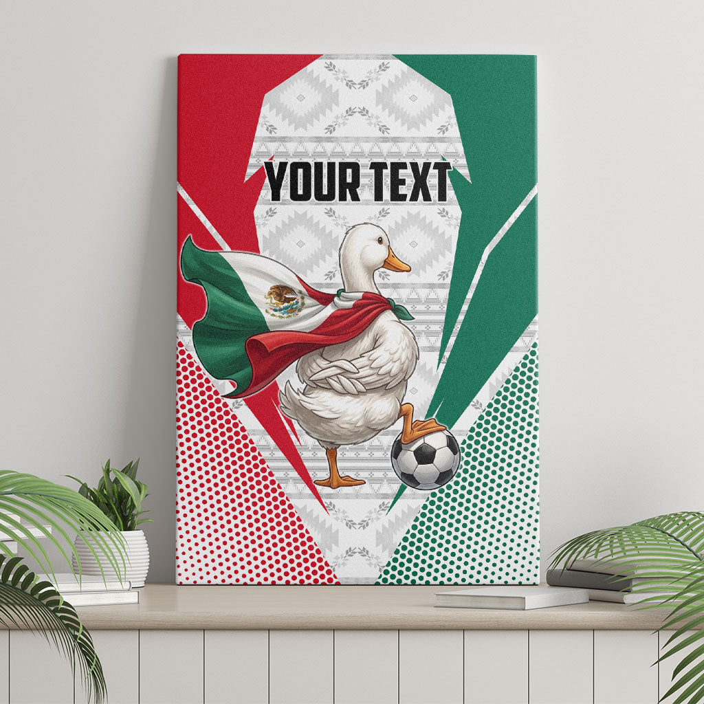 Personalized Mexico Soccer Duck Canvas Wall Art Mexican Flag Cape Soccer Ball