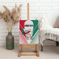 Personalized Mexico Soccer Duck Canvas Wall Art Mexican Flag Cape Soccer Ball