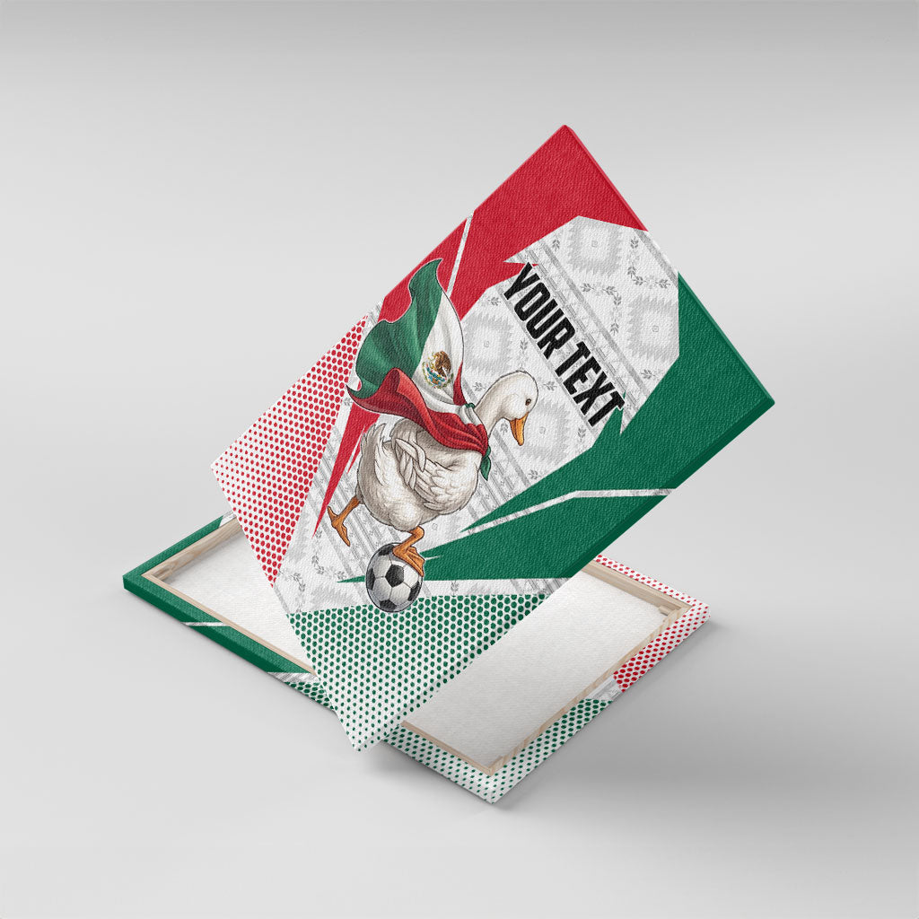 Personalized Mexico Soccer Duck Canvas Wall Art Mexican Flag Cape Soccer Ball