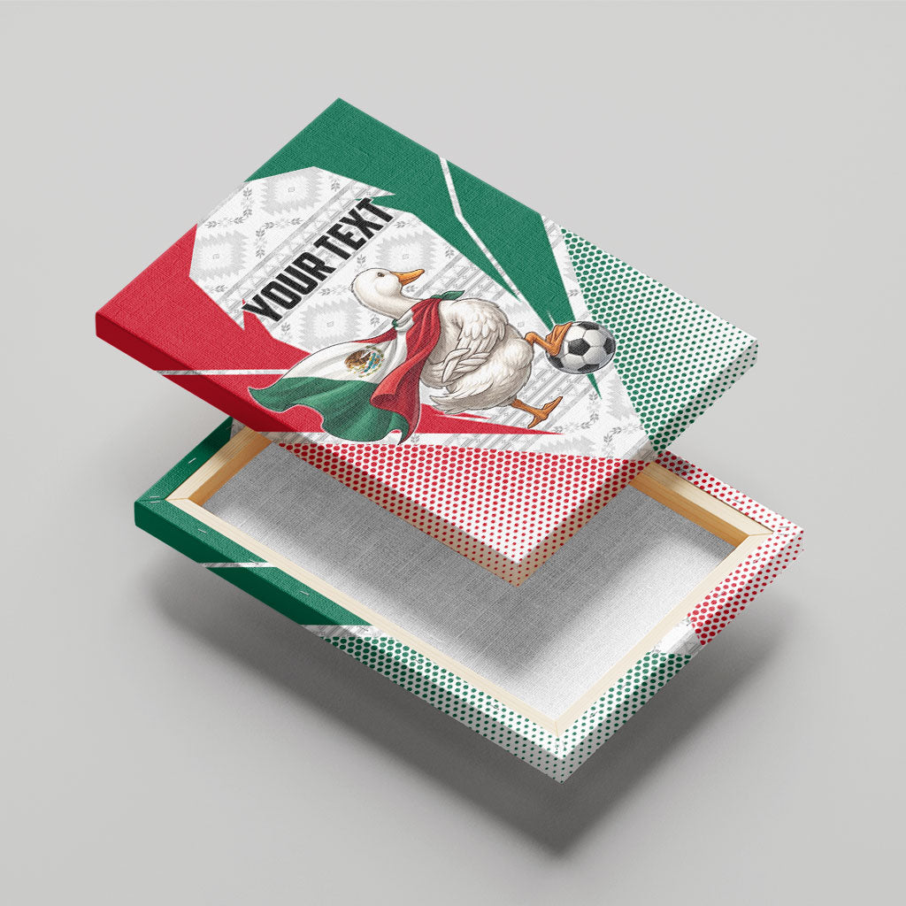 Personalized Mexico Soccer Duck Canvas Wall Art Mexican Flag Cape Soccer Ball