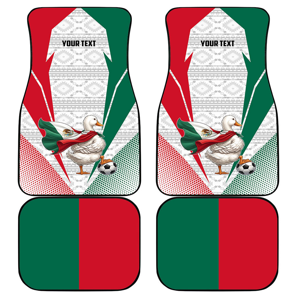 Personalized Mexico Soccer Duck Car Mats Mexican Flag Cape Soccer Ball