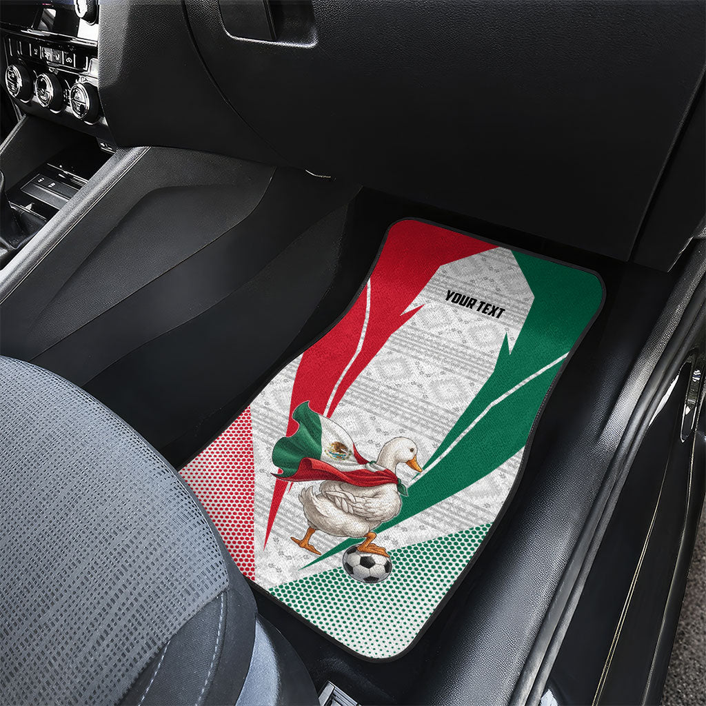 Personalized Mexico Soccer Duck Car Mats Mexican Flag Cape Soccer Ball