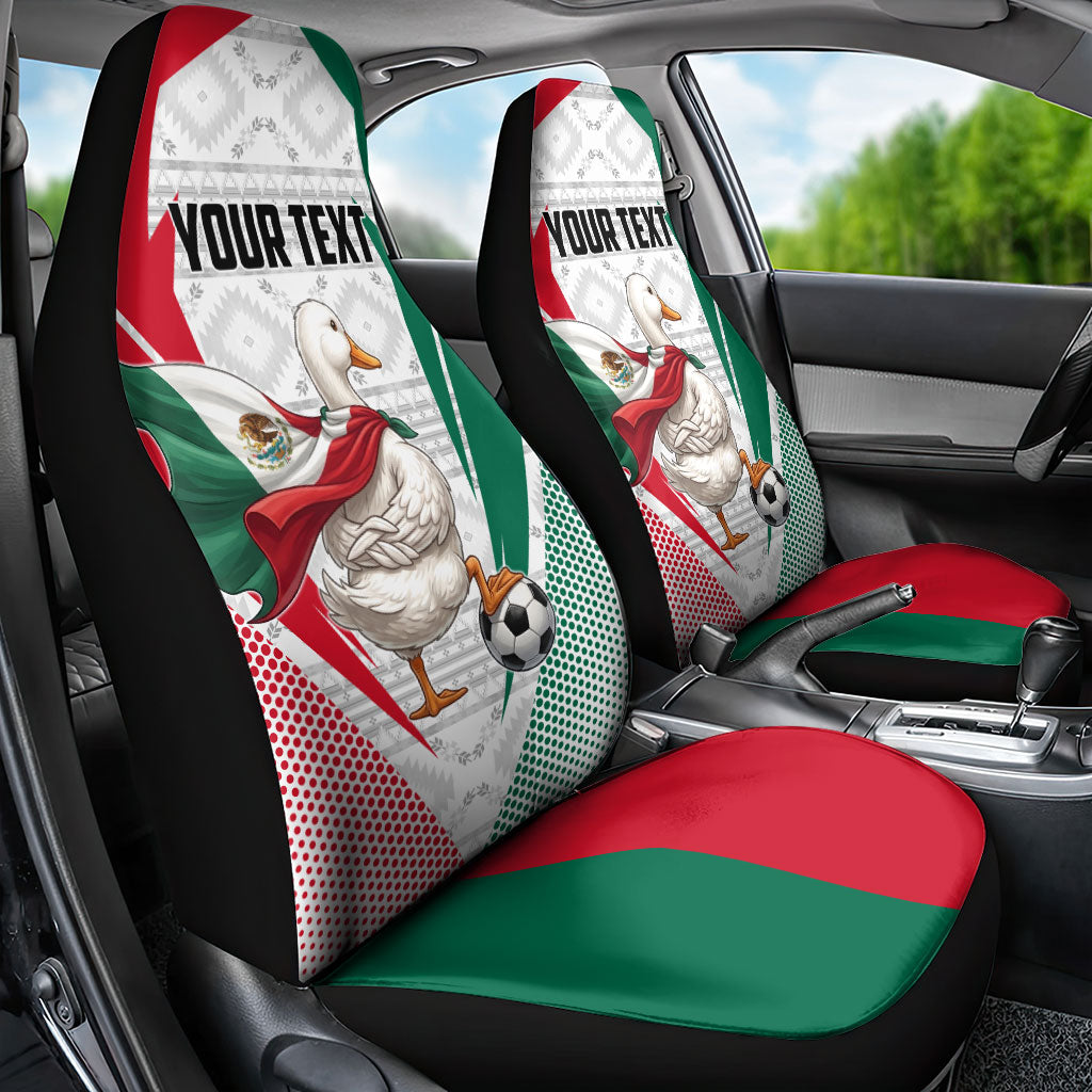 Personalized Mexico Soccer Duck Car Seat Cover Mexican Flag Cape Soccer Ball