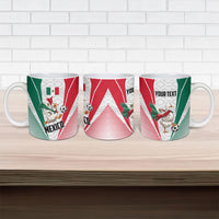 Personalized Mexico Soccer Duck Ceramic Mug Mexican Flag Cape Soccer Ball