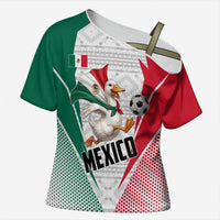 Personalized Mexico Soccer Duck Cross Shoulder Shirt Mexican Flag Cape Soccer Ball