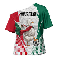 Personalized Mexico Soccer Duck Cross Shoulder Shirt Mexican Flag Cape Soccer Ball