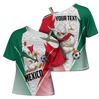 Personalized Mexico Soccer Duck Cross Shoulder Shirt Mexican Flag Cape Soccer Ball