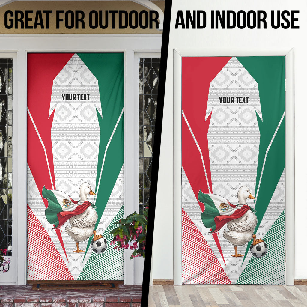 Personalized Mexico Soccer Duck Door Cover Mexican Flag Cape Soccer Ball