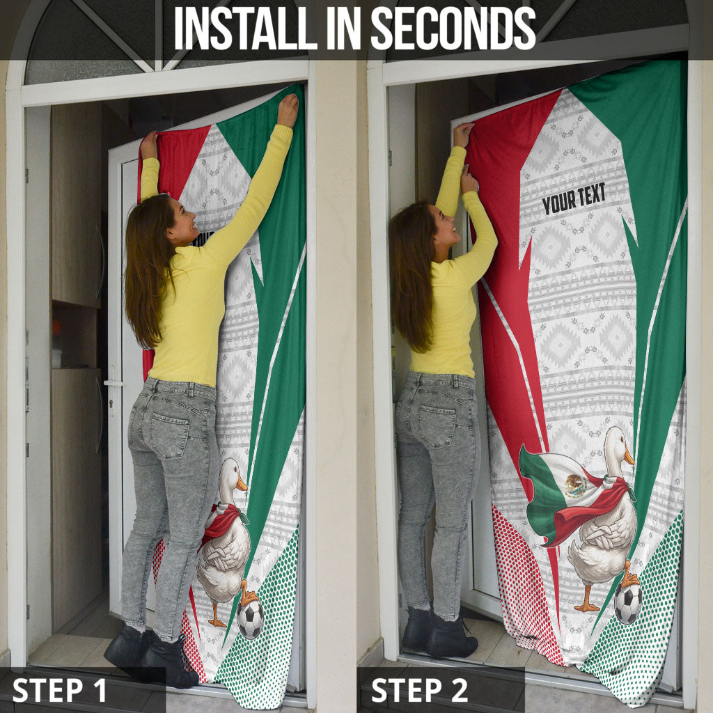 Personalized Mexico Soccer Duck Door Cover Mexican Flag Cape Soccer Ball