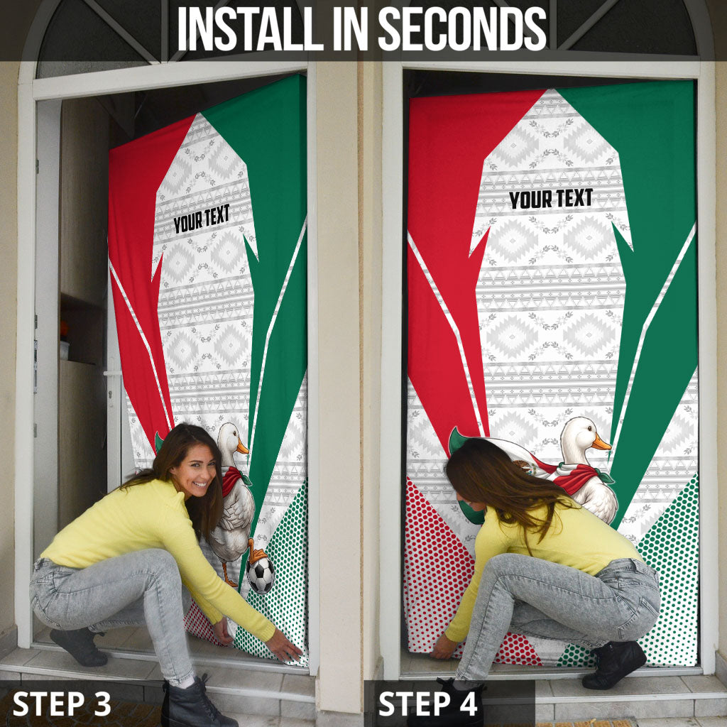 Personalized Mexico Soccer Duck Door Cover Mexican Flag Cape Soccer Ball