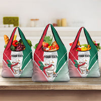 Personalized Mexico Soccer Duck Grocery Bag Mexican Flag Cape Soccer Ball