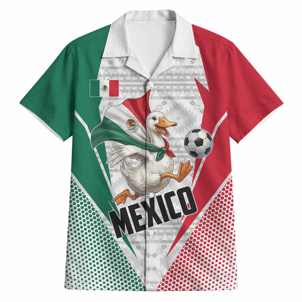 Personalized Mexico Soccer Duck Hawaiian Shirt Mexican Flag Cape Soccer Ball