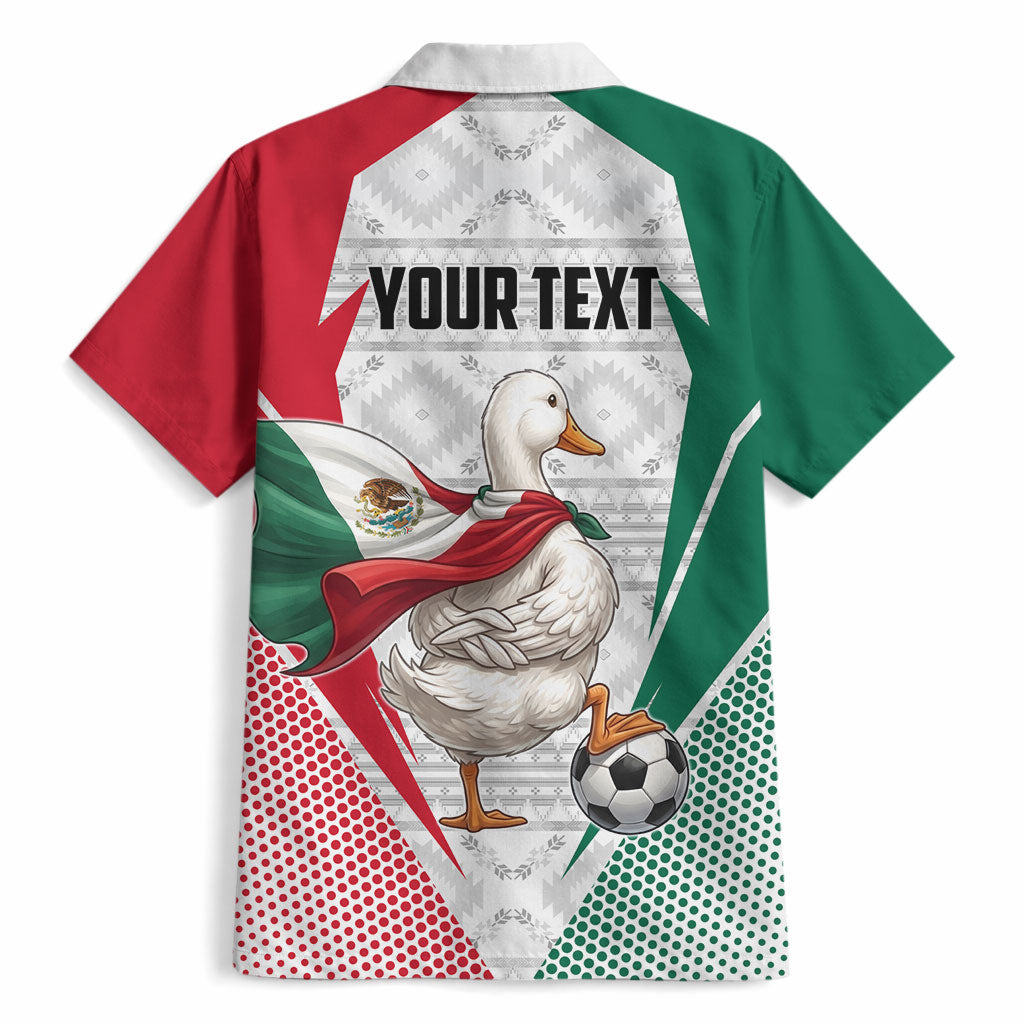 Personalized Mexico Soccer Duck Hawaiian Shirt Mexican Flag Cape Soccer Ball