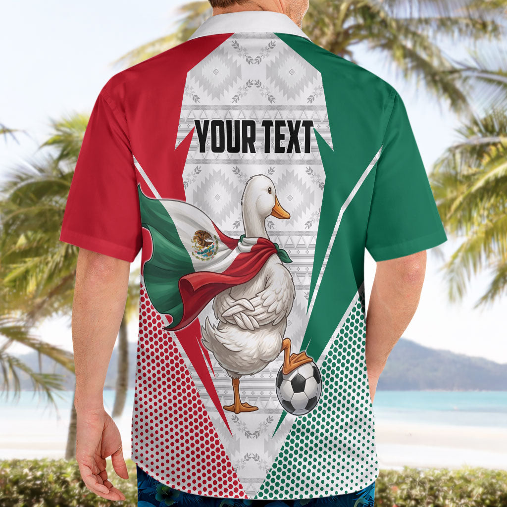 Personalized Mexico Soccer Duck Hawaiian Shirt Mexican Flag Cape Soccer Ball