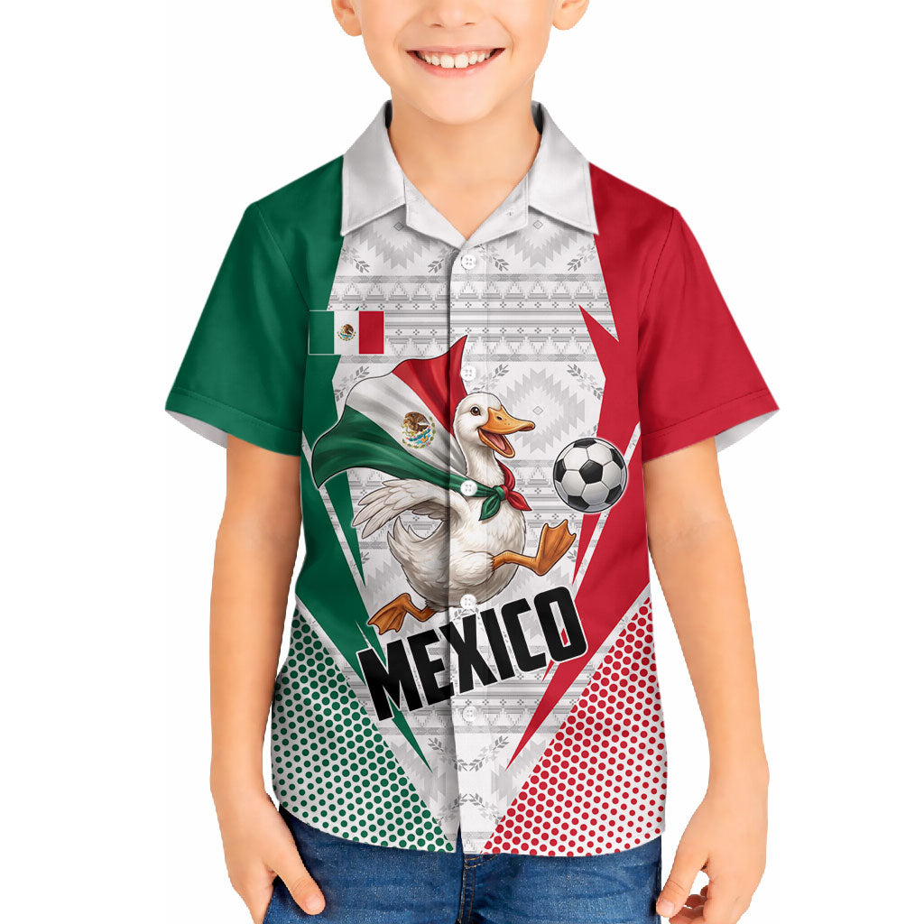 Personalized Mexico Soccer Duck Hawaiian Shirt Mexican Flag Cape Soccer Ball