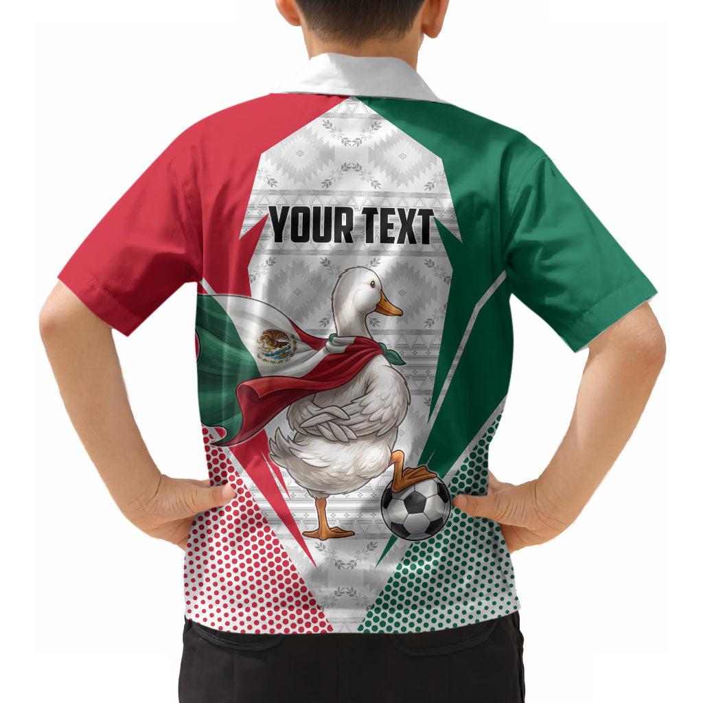 Personalized Mexico Soccer Duck Hawaiian Shirt Mexican Flag Cape Soccer Ball