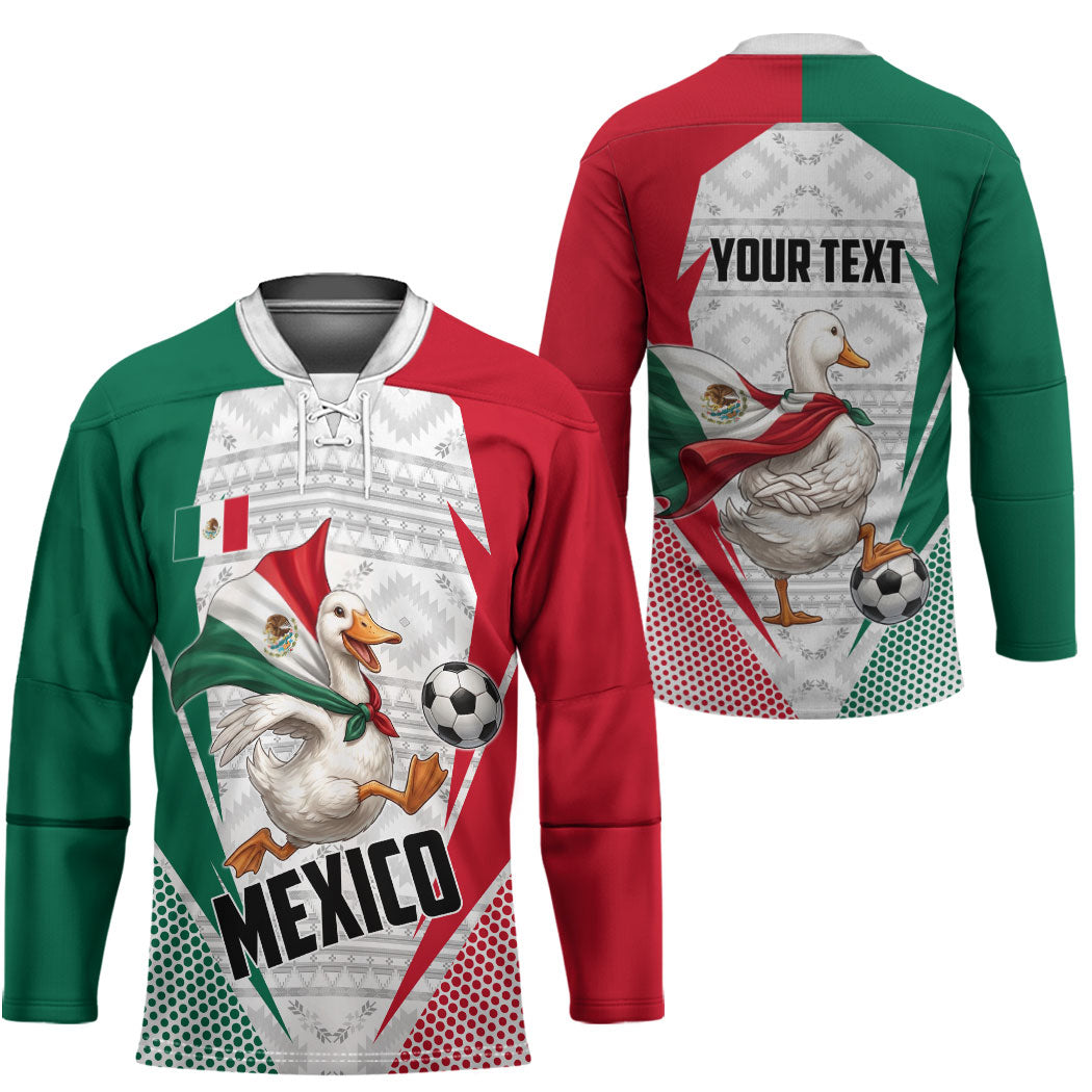 Personalized Mexico Soccer Duck Hockey Jersey Mexican Flag Cape Soccer Ball