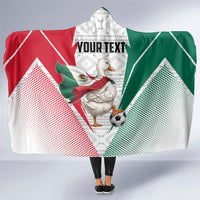 Personalized Mexico Soccer Duck Hooded Blanket Mexican Flag Cape Soccer Ball