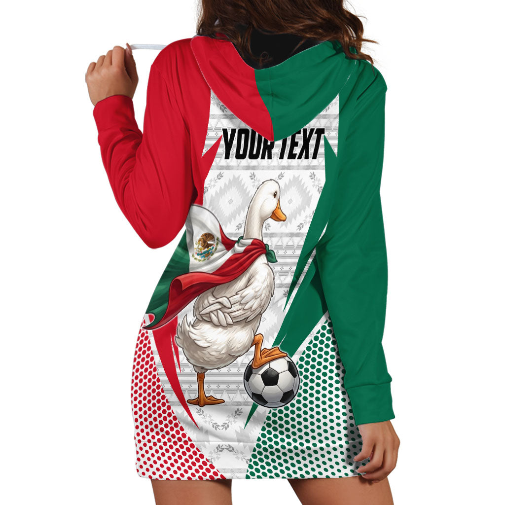 Personalized Mexico Soccer Duck Hoodie Dress Mexican Flag Cape Soccer Ball