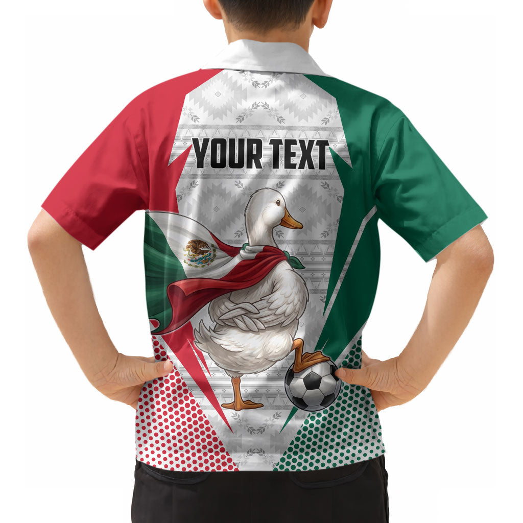 Personalized Mexico Soccer Duck Kid Hawaiian Shirt Mexican Flag Cape Soccer Ball