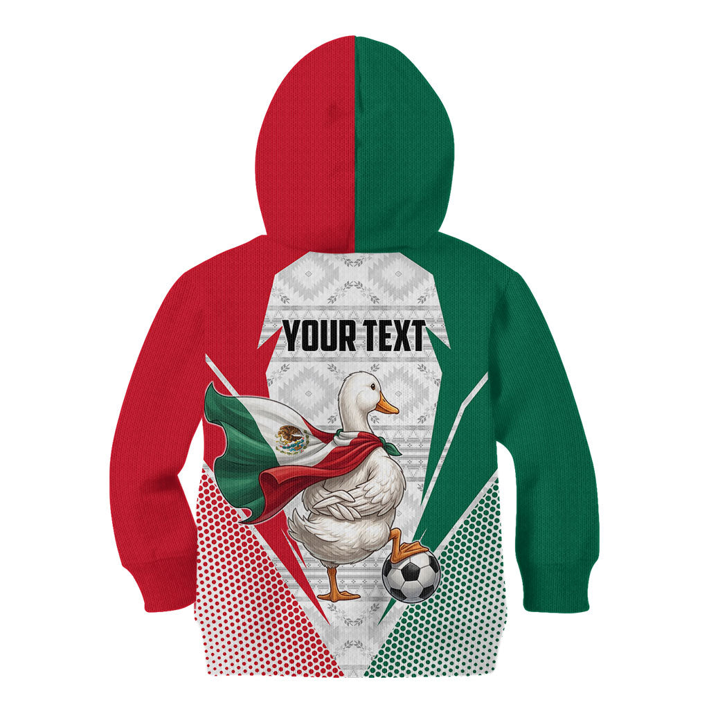 Personalized Mexico Soccer Duck Kid Hoodie Mexican Flag Cape Soccer Ball
