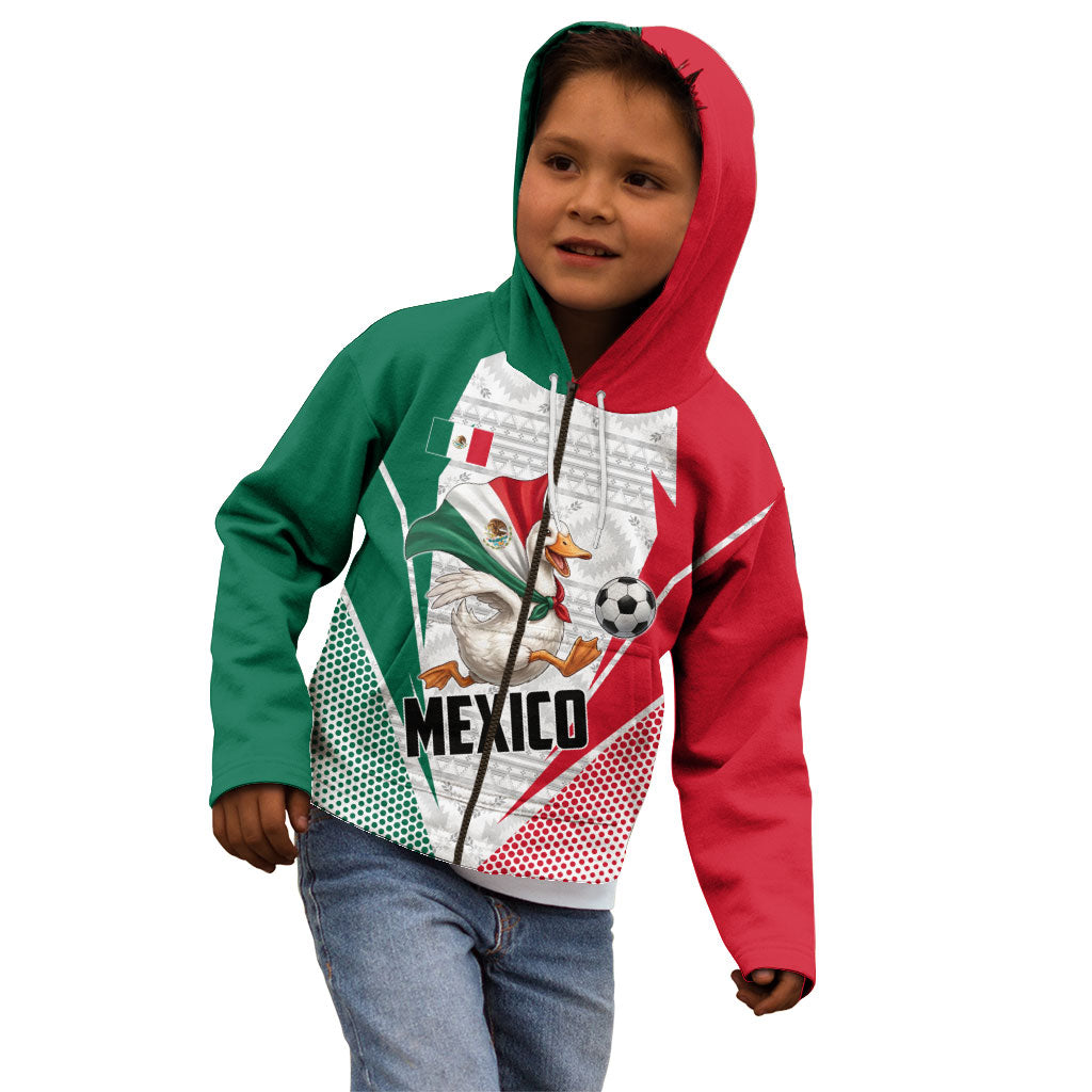 Personalized Mexico Soccer Duck Kid Hoodie Mexican Flag Cape Soccer Ball