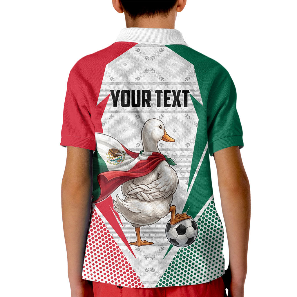 Personalized Mexico Soccer Duck Kid Polo Shirt Mexican Flag Cape Soccer Ball