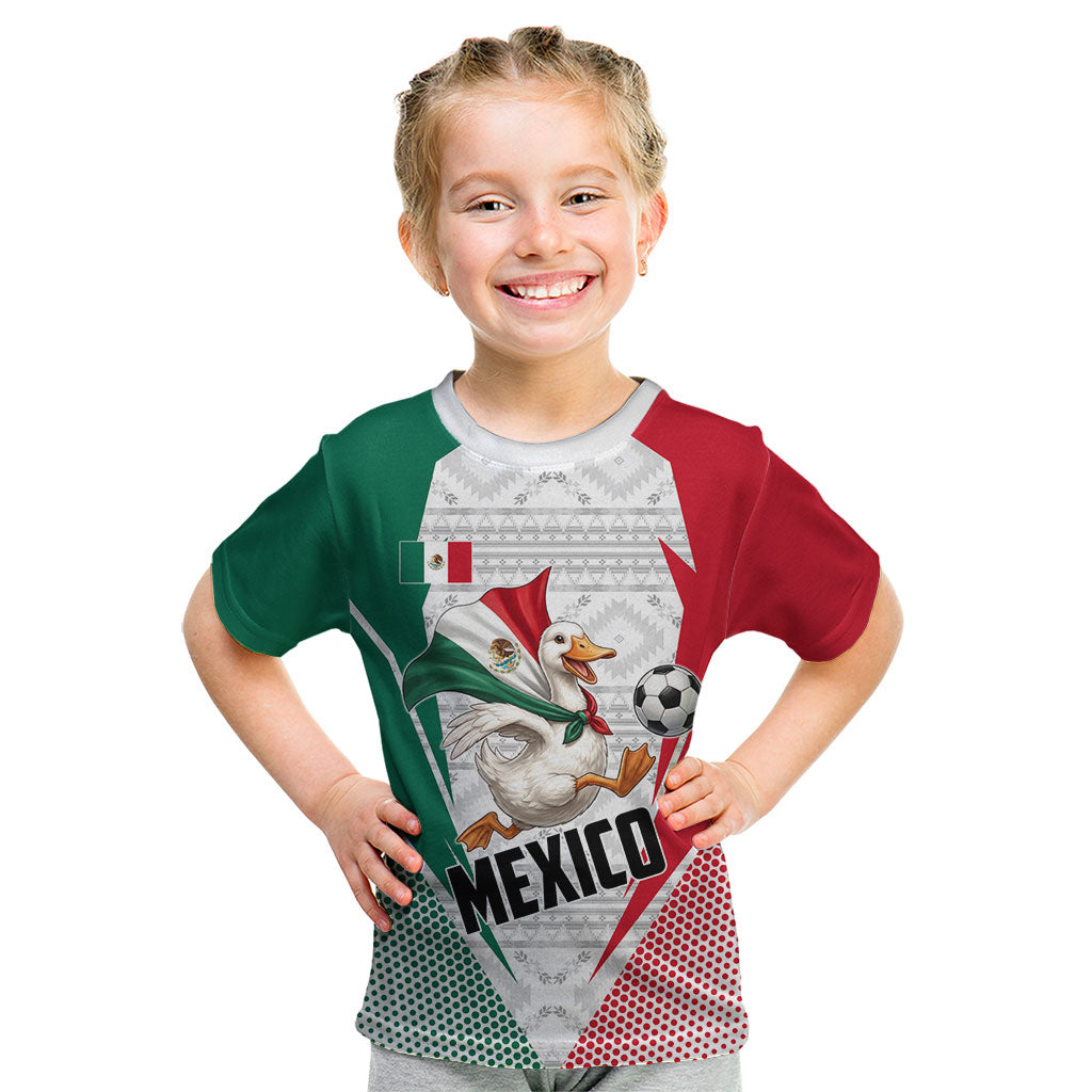 Personalized Mexico Soccer Duck Kid T Shirt Mexican Flag Cape Soccer Ball