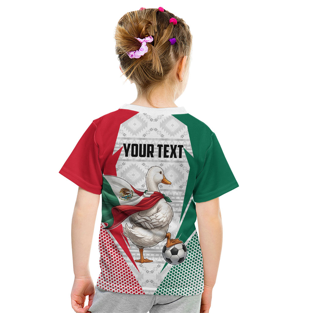 Personalized Mexico Soccer Duck Kid T Shirt Mexican Flag Cape Soccer Ball