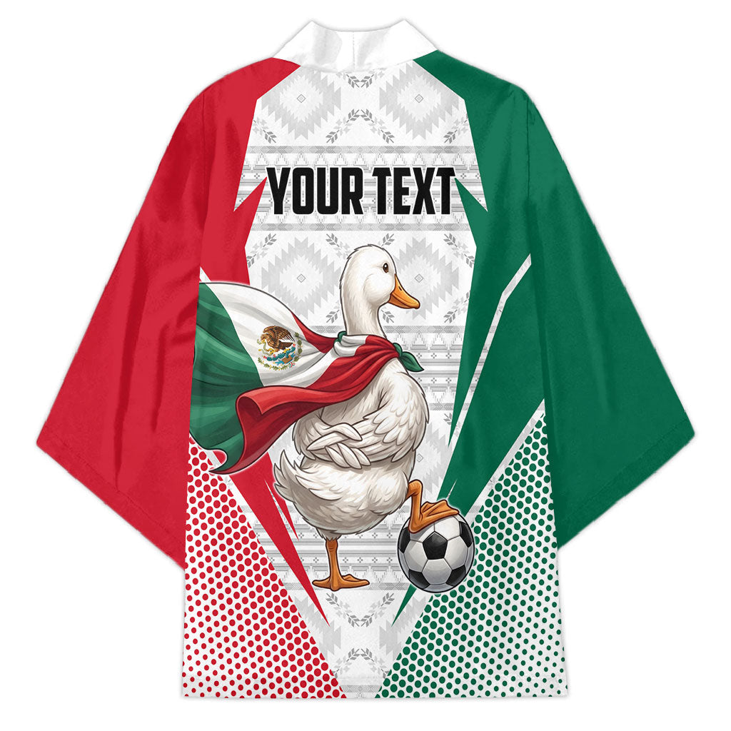 Personalized Mexico Soccer Duck Kimono Mexican Flag Cape Soccer Ball