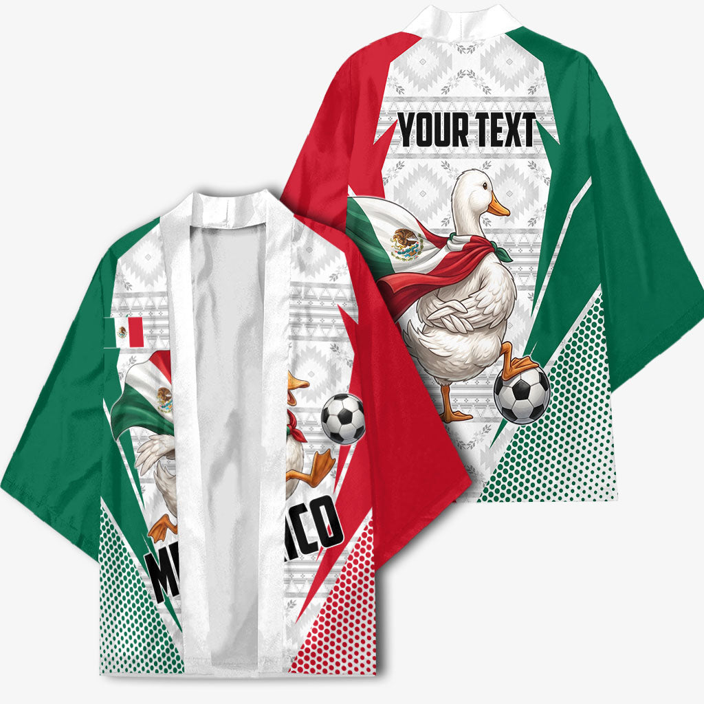 Personalized Mexico Soccer Duck Kimono Mexican Flag Cape Soccer Ball