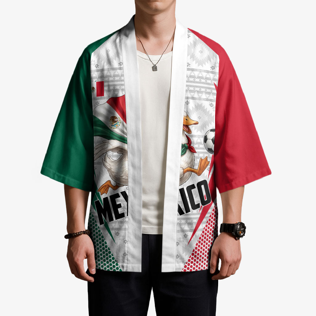 Personalized Mexico Soccer Duck Kimono Mexican Flag Cape Soccer Ball