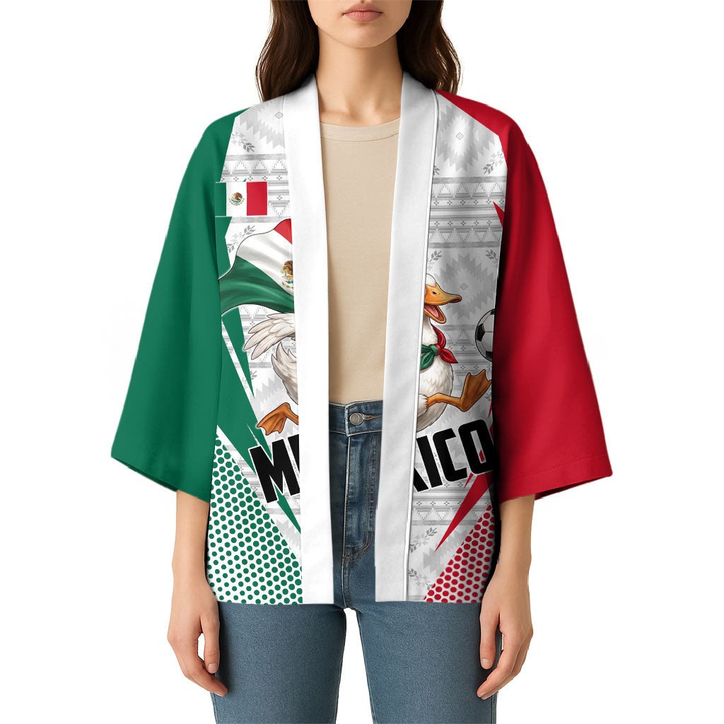 Personalized Mexico Soccer Duck Kimono Mexican Flag Cape Soccer Ball