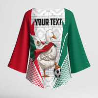 Personalized Mexico Soccer Duck Kimono Sleeve Blouse Mexican Flag Cape Soccer Ball