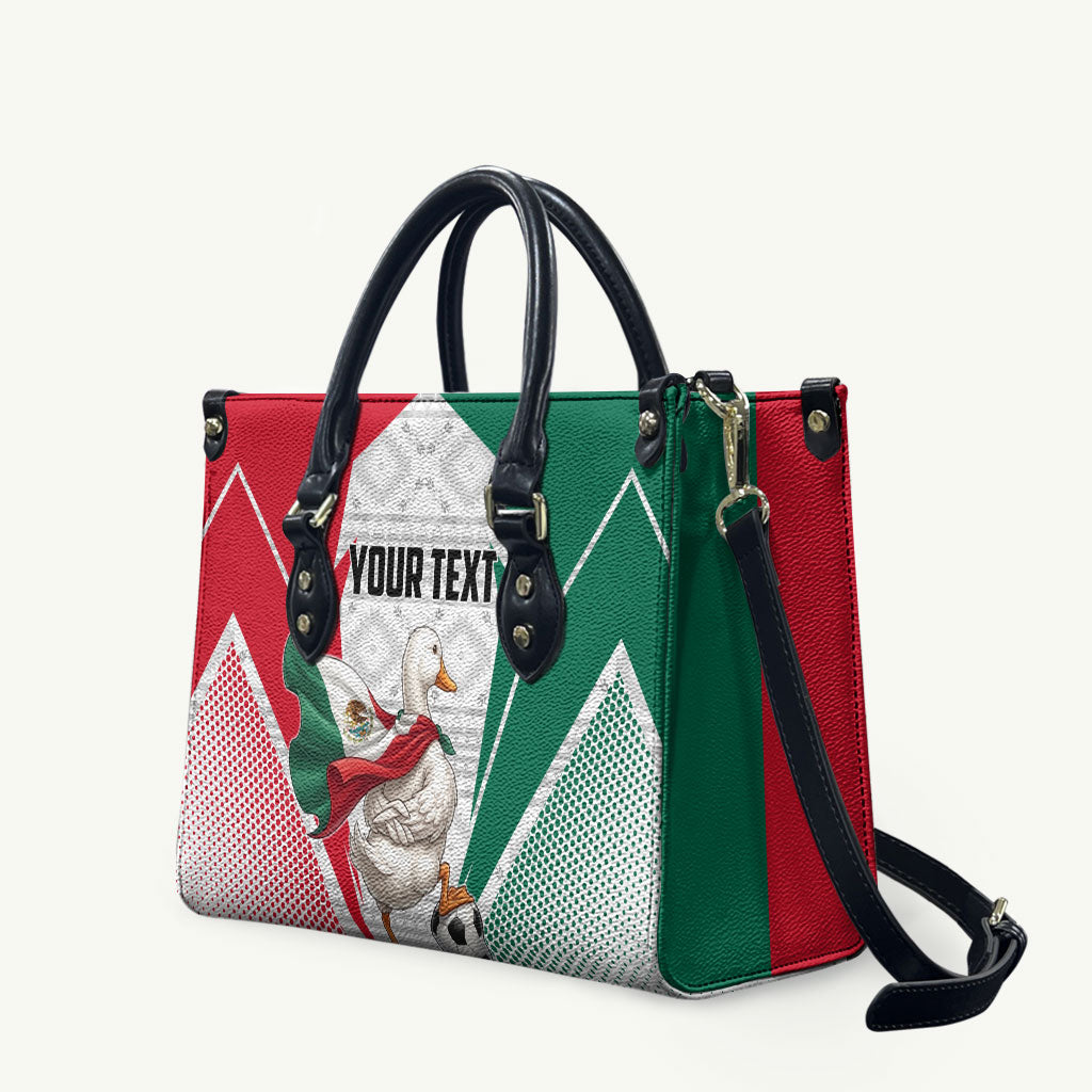 Personalized Mexico Soccer Duck Leather Bag Mexican Flag Cape Soccer Ball