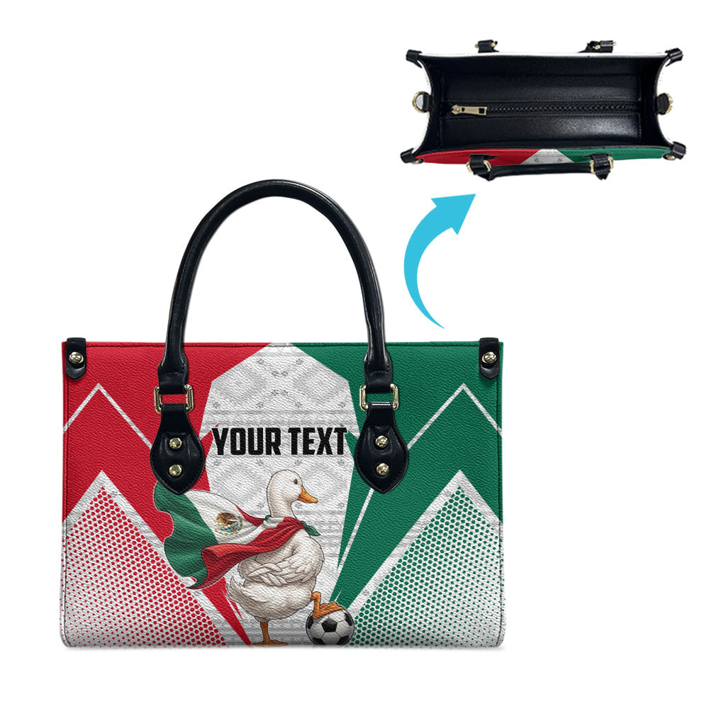 Personalized Mexico Soccer Duck Leather Bag Mexican Flag Cape Soccer Ball