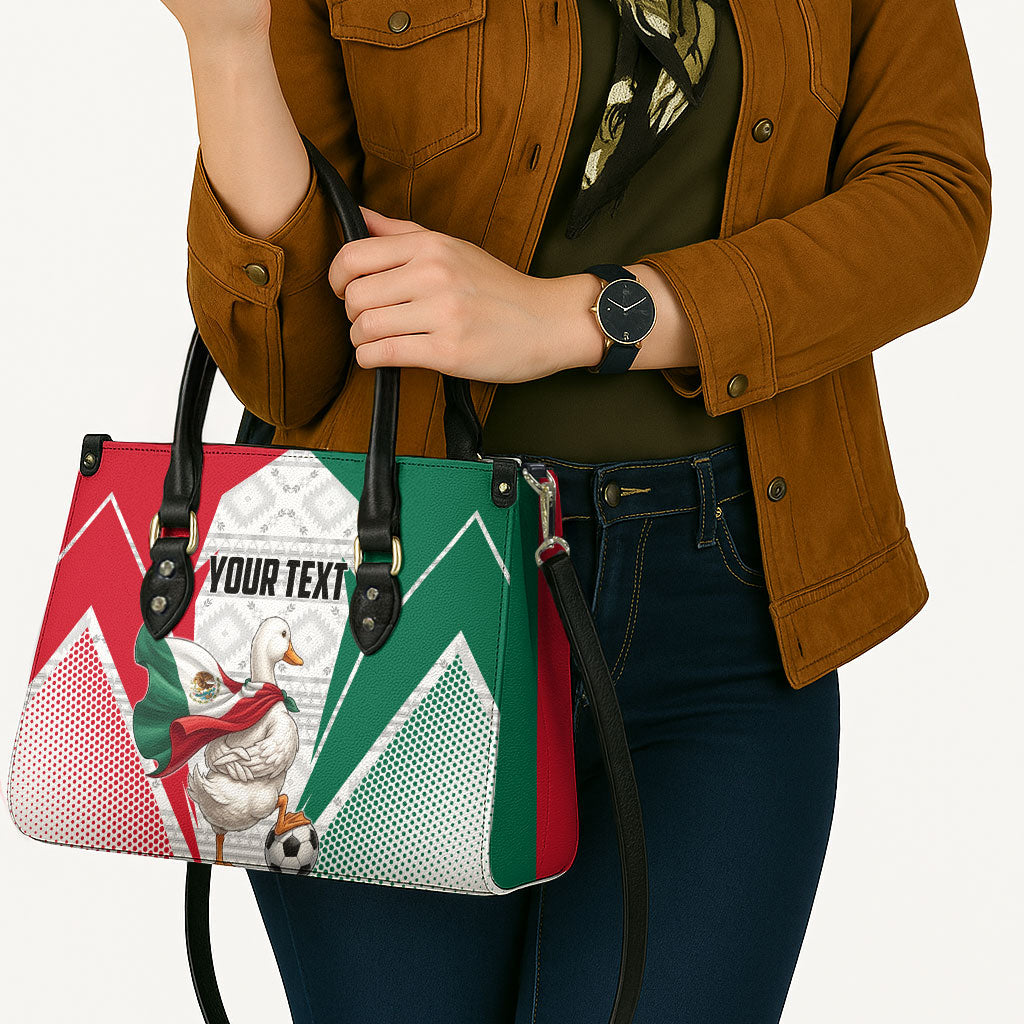 Personalized Mexico Soccer Duck Leather Bag Mexican Flag Cape Soccer Ball